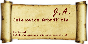 Jelenovics Ambrózia névjegykártya